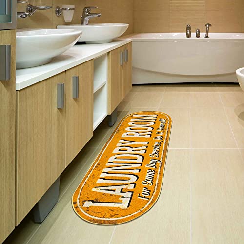 20" x 59" Oval Laundry Room Rug (Laundry Yellow Oval)