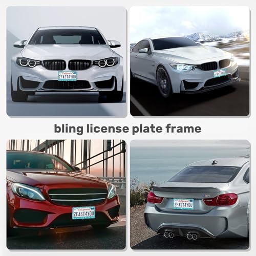 2 Pack License Plate Frames for Women (Blue（2PCS）)