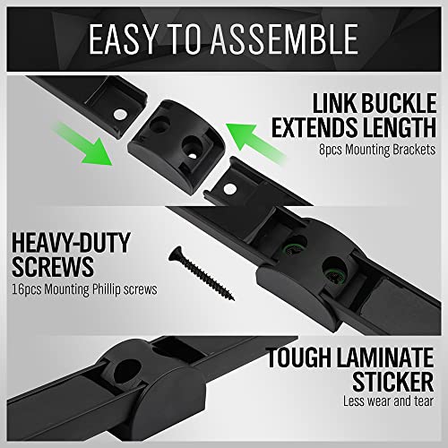 4 Piece 12" Magnetic Tool Holder Storage Organizer (Magnetic 12" 4-Piece Black)