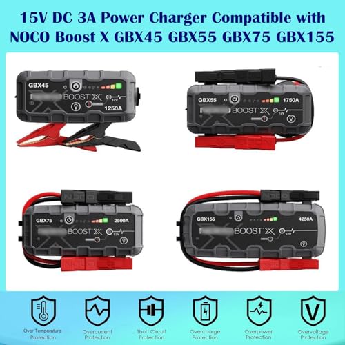 15V 3A USBC Adapter + Car Charger for NOCO Boost X GBX45 GBX55 GBX75 GBX155