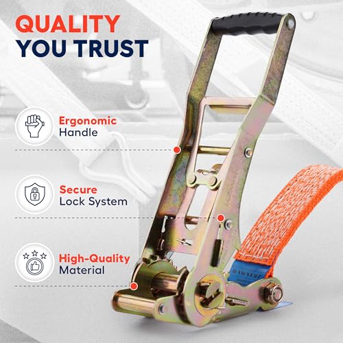 Tie Downs Ratchet Straps 2 inch X 20 ft 11000 Lbs MBS (2 inch X 20 ft 11000 lbs)