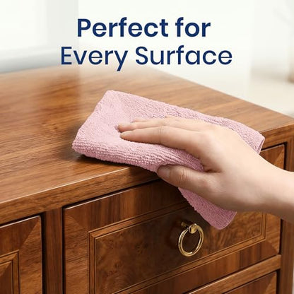Microfiber Cleaning Cloth Roll (75 Count (Pack of 1) / Pink)