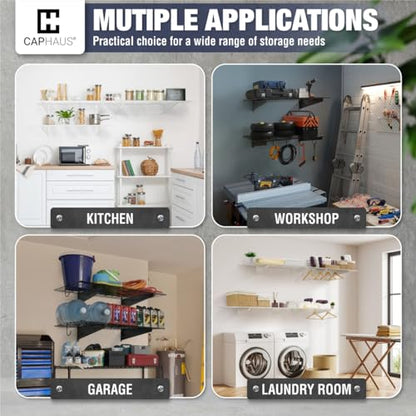 Garage Shelving Wall Mounted 48x18 Inch (White)