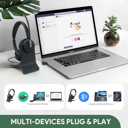 WH64 Mono Hybrid Wireless Headset with Mic DECT Dongle & Bluetooth (WH64 Hy-Mono with Stand)