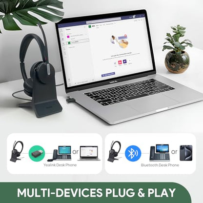 WH64 Mono Hybrid Wireless Headset with Mic DECT Dongle & Bluetooth (WH64 Hy-Mono with Stand)