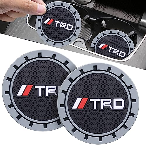 Car Cup Holder Coaster for Toyota TRD Sequoia Tundra 4Runner Recessed Silicone Cupholder Coaster Interior Accessories 2.75IN 2Pack (Gray-06)