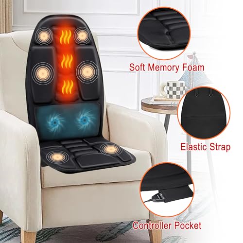 Massage Seat Cushion with Heat (Jet-black)