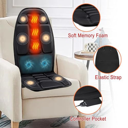 Massage Seat Cushion with Heat (Jet-black)