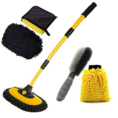 Car Wash Brush with Long Handle (Yellow03)