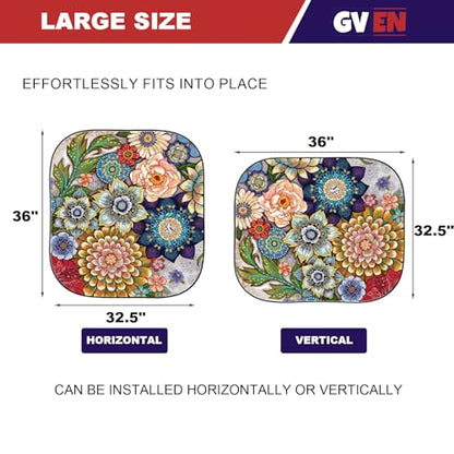 Windshield Sun Shade for Car 2 (Florals / Large)