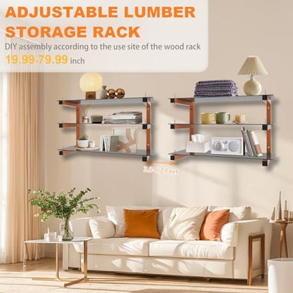 4 Pack Wall Mounted Lumber Rack (C– 4 Pack, 6 Level)
