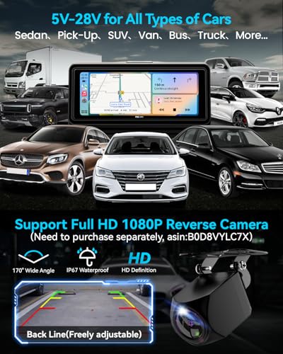 Portable Apple Carplay Screen for Car (Black)