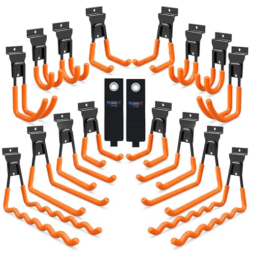 Slatwall Hooks 18 Pack Heavy Duty Multi Sizes (Orange / 18)