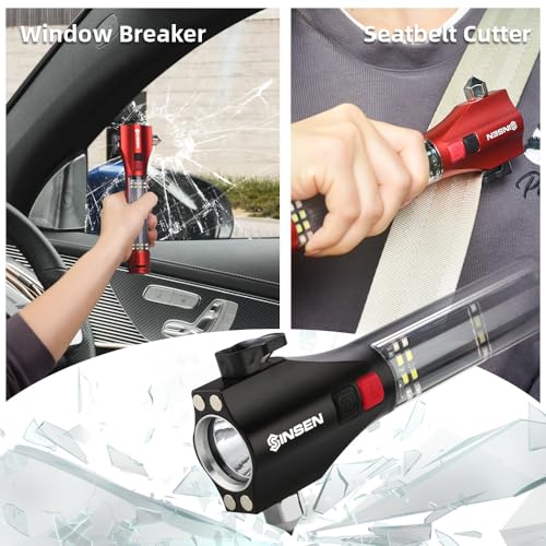 Car Window Breaker Seatbelt Cutter (Red / 8.3in)