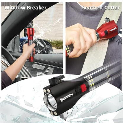 Car Window Breaker Seatbelt Cutter (Red / 8.3in)