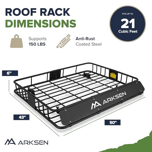 43" x 50" x 6" Extra Wide Roof Rack Basket (43" Cargo Rack)
