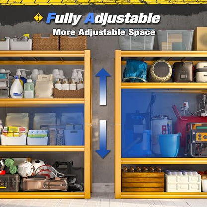 40" W Yellow Garage Shelving with Double (40" W X 19.7" D X 59.9" H)