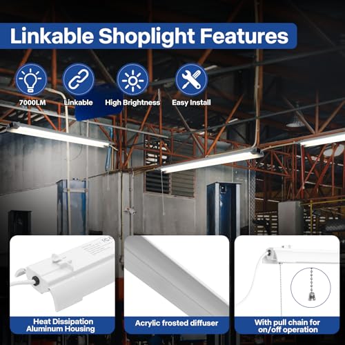 4 Pack 4ft Linkable Led Shop Light