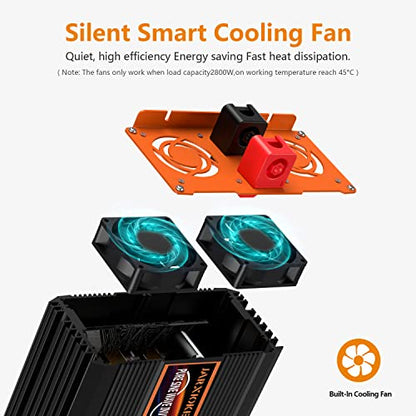 2500 Watt Pure Sine Wave Power Inverter 12V DC to 110V 120V Converter for Family RV Off Grid Solar System Car with Type (12V-2500W)