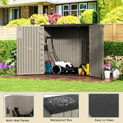 Outdoor Horizontal Storage Sheds (Brown / 37 Cu.ft)