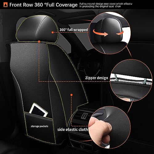 Front Seat Covers for Toyota Camry 2002 (015-Black / 8.Camry 2002-2026-2 front seat covers only)