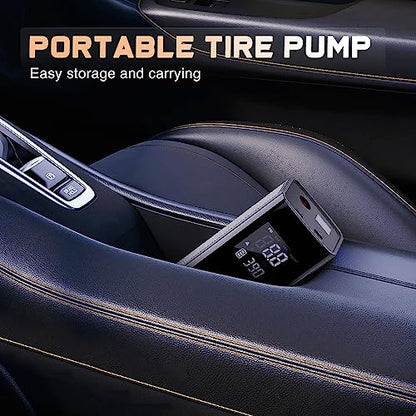 Tire Inflator Portable Air Compressor Battery Powered Rechargeable 12VDC 150PSI Cordless Tire Pump w (Cordless Tire Inflator Air Compressor)