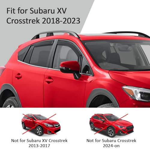 in Channel Extra Durable Rain Guards for Subaru XV Crosstrek 2018 (For XV Crosstrek 18-23/Impreza 17-23 Hatchback)