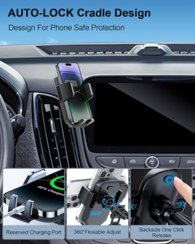 Car Phone Mount for Chevy Equinox 2018 (Equinox 2018-2023 / Auto Lock)