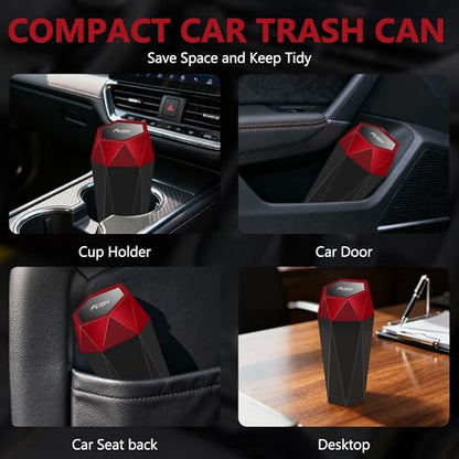 Car Trash Can with Lid (Red)