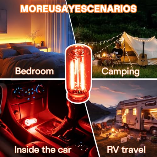 2 PCS Car USB Night Light Bulb (Red)