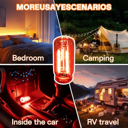 2 PCS Car USB Night Light Bulb (Red)