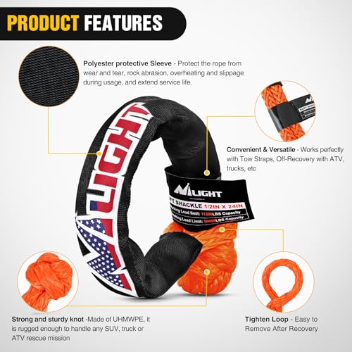 Synthetic Soft Shackle 1 (2Pcs Soft Shackles Orange / Straps)