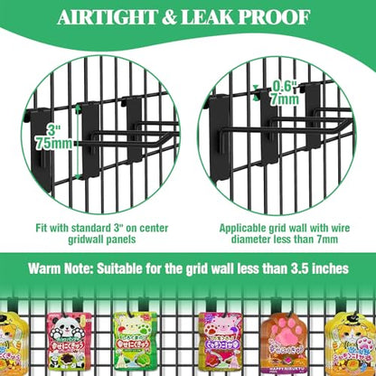 40Pcs 4" Gridwall Display Hooks Assortment Set (4"/10 CM / Black)