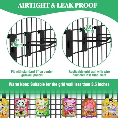 40Pcs 10" Gridwall Display Hooks Assortment Set (10"/25 CM / Black)