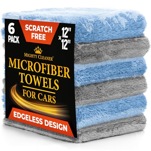 Edgeless Microfiber Car Towels (Gray and Blue)