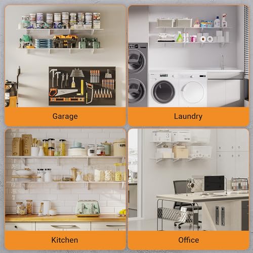 Garage Shelving (White / 2 pack-1x6 ft)
