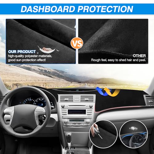 Black Dash Cover for Toyota Camry 2007 (3)07-11 Camry(Black))