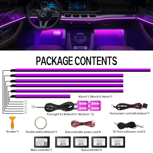 Acrylic Interior Car Lights (RGB color 10 lights)