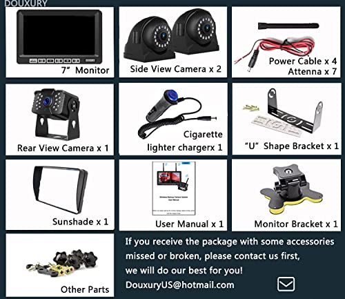Wireless Backup Camera for RV Truck Trailer Camper Bus 5th Wheel 3 Rear (3CAM)