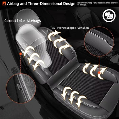 Seat Covers Fit for Toyota Camry (015-Black & Gray / 5PCS Full Set)