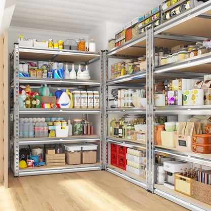 72.05" H Galvanized Garage Shelving for Basement Pantry Closet Shed (35.45" W x 17.72" D x 72.05" H / Sliver)
