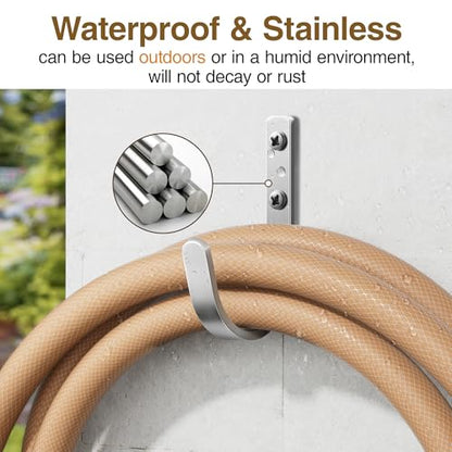 22LB Wall Hooks for Hanging Towel (Silver / 5 Pack)