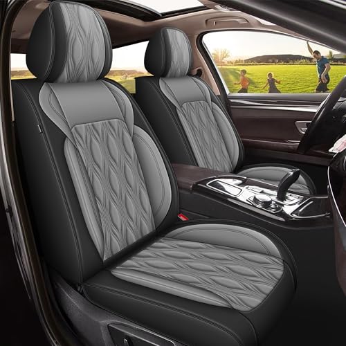 Front Waterproof Leather Seat Covers for Toyota Camry 2002 (#067 Black&Gray / 3.Camry-2 Front Seat Covers Only)