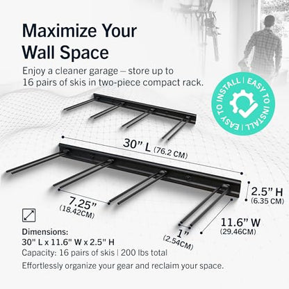 Ski Rack Wall Mount (16 Skis)