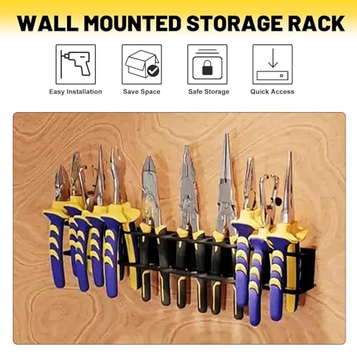 2 Pack Screwdriver Plier Organizer Wall Mount Steel Wall Mount Tool Storage Rack Screwdriver Organizer Hand Tool Hammer Pliers Storage Rack For Garage Workshop Homes Workshops Sheds