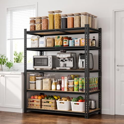 3000LBS Garage Shelving 72''H Storage Shelves Metal Shelving 5 Tier Metal Shelves Adjustable Pantry Shelf for Closet Pantry Basement Kitchen Warehouse 40" W x 17.8" D x 72" H (5T 40" W x 17.8" D x 72" H)