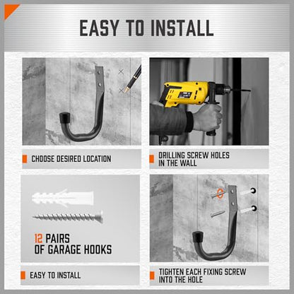 6 Pack Heavy Duty Metal Wall Hooks (4.72in x 3.5in(L x W) (6PCS) / Gray)