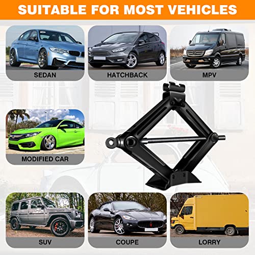 Scissor Jack Car Jack Car Scissor Jack with Hand Crank Portable Repair Tool (Scissor Jack (2 Pack))