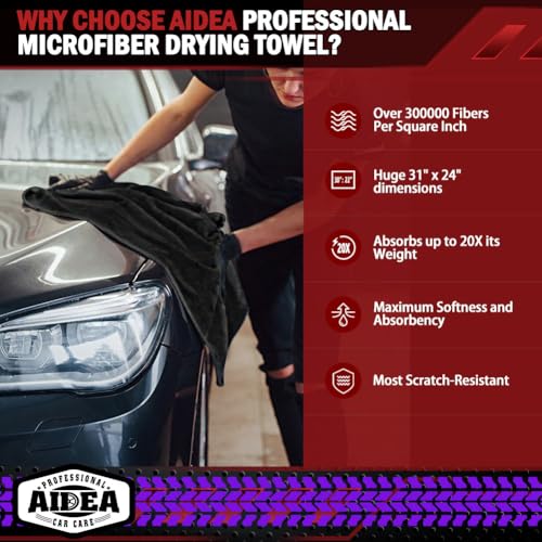 Microfiber Towels for Cars (Black / 24inx31in)