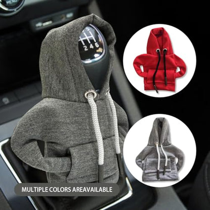 2PCS Car Gear Shift Hoodie Auto Shifter Knob Cover (Red&Grey / 2 Pcs)